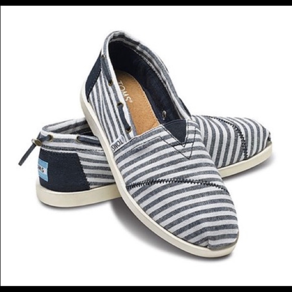 Navy Stripe Nautical Bimini Toms